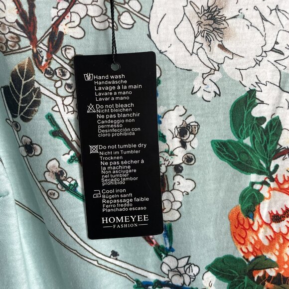 HOMEYEE Cocktail A-Line Embroidery Casual Dress NWT - Picture 7 of 8